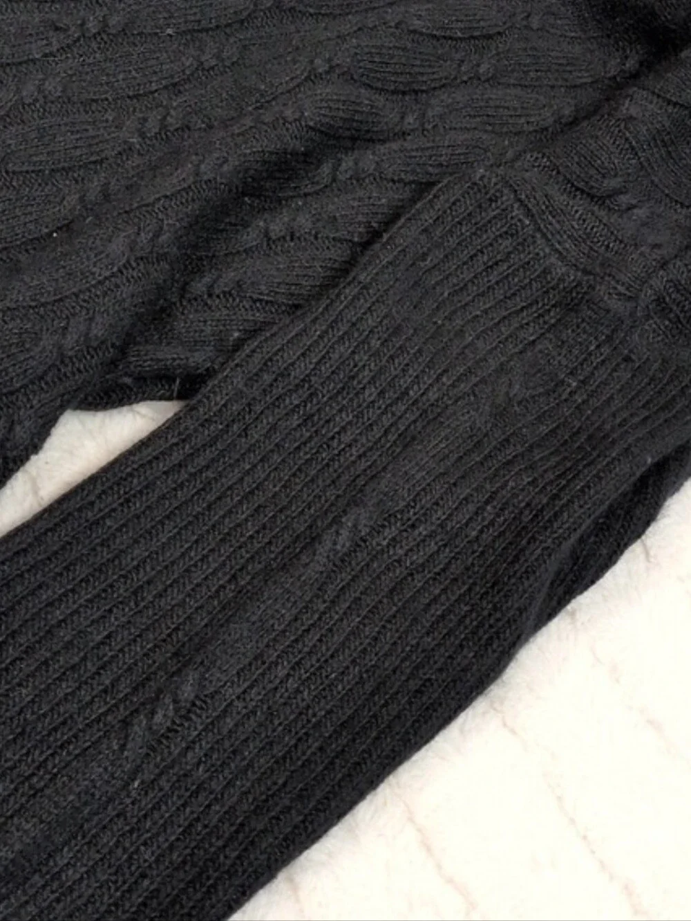 Vintage Mervyns Silk-Angora Blend Crew Neck Cable Knit Sweater
